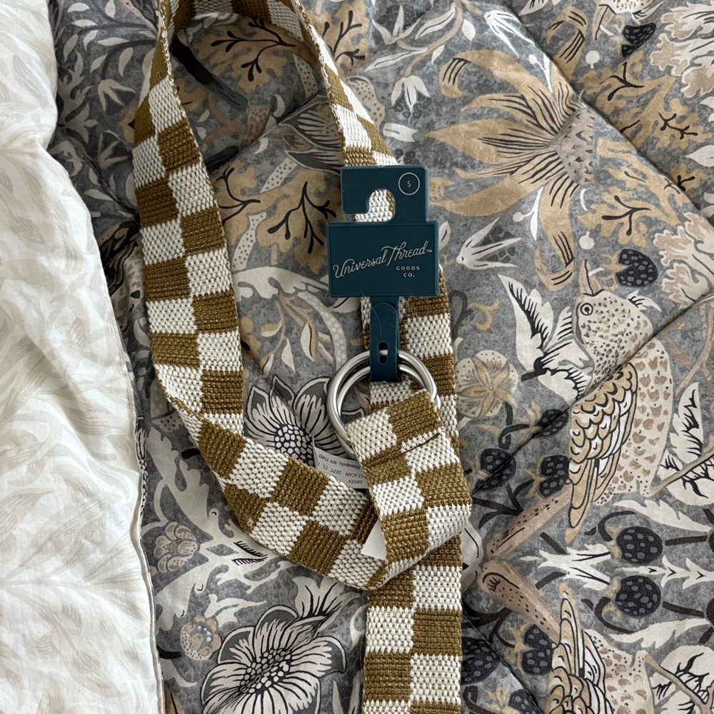 Universal Thread Brown and White Checkered Belt